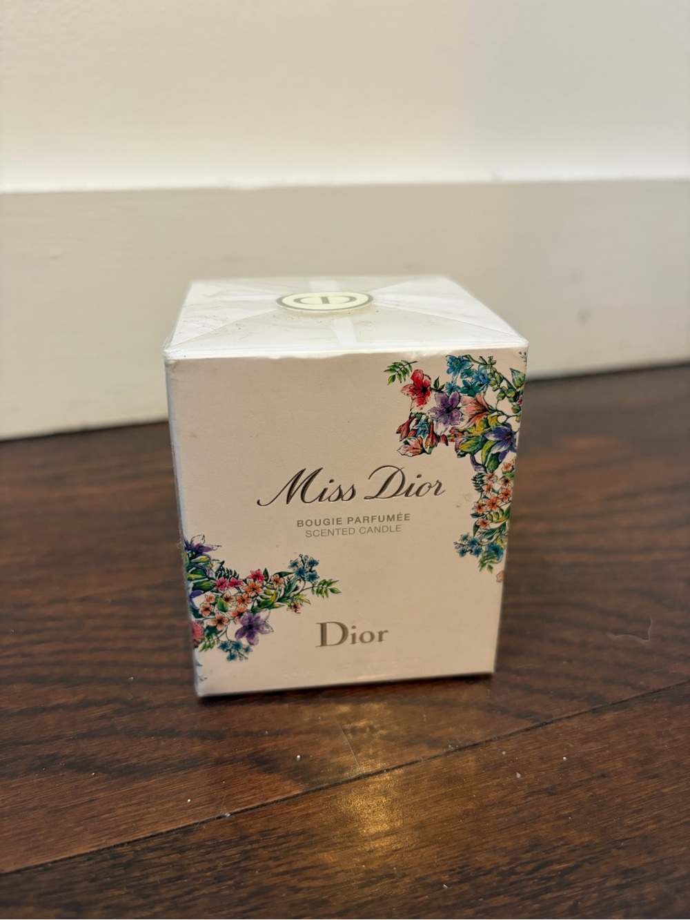 Dior Miss Dior Candle Box - White with Multicolor Floral Accents